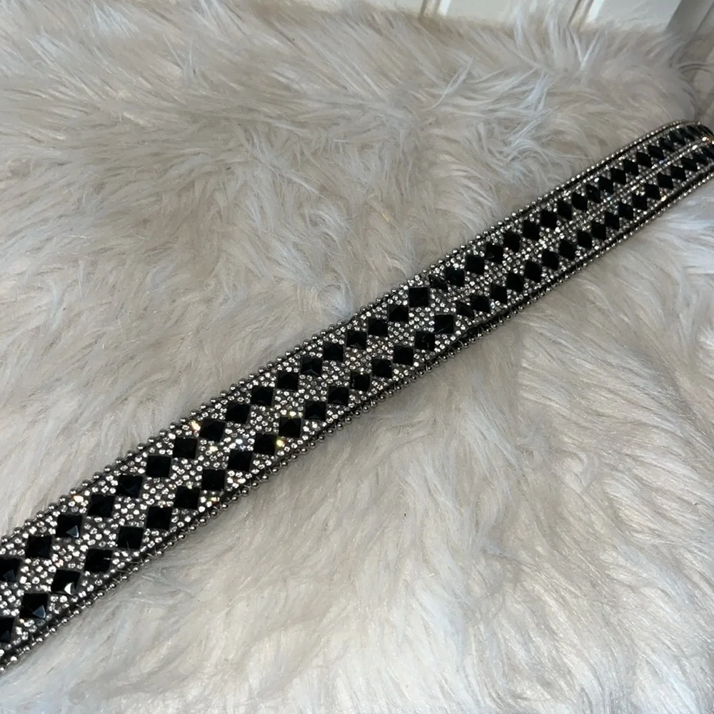 Bling embellished sparkly statement leather western cowgirl belt S/M